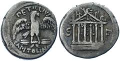 Coins - Ancient World Roman Republic AR Denarius 41 BC Petillius Capitolinus Crawford 487/2b; CRI 174a; Sydenham 1151; Petillia 3; Silver 3.95 g.; Moneyer: Petillius Capitolinus; Obv.: Eagle with wing