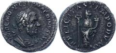 Coins - Ancient World Roman Empire Macrinus AR Denarius 217 - 218 AD RIC 60; RSC 15c; Silver 3.09 g.; Macrinus (217-218); Obv: IMP C M OPEL SEV MACRINVS AVG, laureate and draped bust right / Rev: FELI