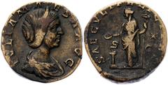 Coins - Ancient World Roman Empire Julia Maesa Augusta Æ Sestertius 220 - 222 AD RIC IV 422 (Elagabalus); Thirion 427; Banti 11; Bronze 20.09 g.; Julia Maesa Augusta (218-225); Obv: Draped bust right,