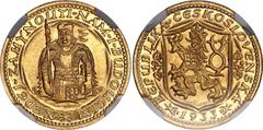 Coins - Czech & Slovak Czechoslovakia 1 Ducat 1933 NGC MS 63 KM# 9; Without serial numbers; Gold (.986) 3.49 g., 19.75 mm.; Mintage 57597 Pcs.; Svatováclavský dukát.; UNC
