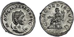 Coins - Ancient World Roman Empire Otacilia Severa AE Antoninianus 246 - 248 AD Rome RIC IV, Part III# 125c; Silver 4.67g.; M OTACIL SEVERA AVG Diademed, Draped Bust Right on Crescent / CONCORDIA AVGG