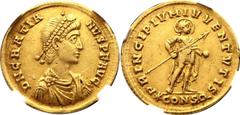 Coins - Ancient World Roman Empire Solidus 367 - 383 AD, Gratian RIC 24 (Constantinopolis), C 35 Solidus; Gold, 4,42 g.; Obv: DNGRATIANVSPFAVG - Diademed, draped and cuirassed bust right. Rev: PRINCIP