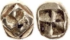 Ancient Greece Ionia EL Hekte – Sixth Stater 625 - 600 BC Traité I 117-8; Boston MFA 1781; Rosen 314; Elektron 2.51 g., 9 mm; Phokaic standard. Geometric type; Obv: Raised clockwise swastika pattern /