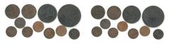 Lot of 11x Copper Obol & Lepton coins of the Ionian Isles; 1819 Obol GF+, 2 Obol 1819 VG+, Lepta 1819 & 1820 GF/AVF, 1 Lepton (7) 1834 F+, 1835 AVF, 1848 XF, 1849 GVF, 1851 VF+, 1857 AXF & 1862 VF+ a 
