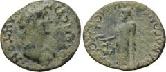 LYDIA. Silandos. Pseudo-autonomous. Time of Domitian (81-96). Ae. Obv: ΘEON CYNKΛHTON. Draped bust of the senate right. Rev: CIΛΑΝΔΕΩΝ ΕΠΙ ΔΗΜΟΦΙΛOV CTP / TO B. Zeus standing facing, head left, holdin