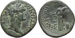 LYDIA. Silandos. Domitian (81-96). Ae. Demophilus, magistrate. Obv: ΔΟΜΙΤΙΑΝΟC KAICAP. Laureate head right. Rev: CIΛANΔЄΩΝ ЄΠΙ ΔЄΜΟΦΙΛΟΥ CTPA. Athena standing left, holding patera, spear and shield. R