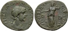 MACEDON. Dium. Trajan (98-117). Ae. Obv: IMP CAES NERVA TRAIAN AVG GERM DAC. Laureate head right. Rev: COL IVL AVG DIENSIS / D - D. Athena standing left, holding patera and spear; serpent to left, owl