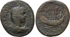 LYDIA. Phaselis. Gordian III (238-244). Ae. Obv: ΑV Κ ΜΑΡ ΑΝΤ ΓΟΡΔΙΑΝΟC CЄ. Laureate, draped and cuirassed bust right. Rev: ΦΑCΗΛΙΤωΝ. Galley left. SNG von Aulock 4443. Ex Franz Javorschek (with deale