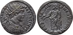 LYDIA. Sardeis. Caracalla (193-211). Ae. Obv: AV K M AV ANTΩNЄINOC. Radiate, draped and cuirassed bust right. Rev: CAPΔIANΩN B NЄΩKOPΩN. Zeus standing left, holding eagle and sceptre. SNG Copenhagen 5