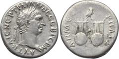 LYCIA. Trajan (98-117). Drachm. Obv: AYT KAIC NЄP TPAIANOC CЄB ΓЄPM. Laureate head right. Rev: ΔHM ЄΞ YΠAT B. Two lyres; above, owl standing right, head facing. RPC III 2676; SNG von Aulock 4268. Cond