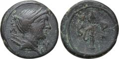 LYCIA. Lycian League. Kragos. Ae (Circa 19-15 BC). Obv: Λ - V. Head of Artemis right, with bow and quiver over shoulder. Rev: K - P. Quiver. RPC I 3324; Troxell 205γ-δ. Condition: Very fine. Weight: 3