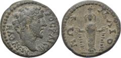 LYDIA. Maeonia. Marcus Aurelius (Caesar, 139-161). Ae. Obv: M AY OYHPOC KAICAP. Bare head right. Rev: MAIONΩN. Cult statue of Artemis Ephesia standing facing, with supports. RPC IV online 2913 (1 spec