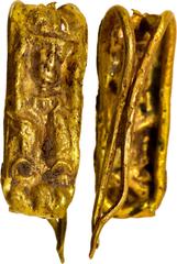 Coins of Ancient India & Ancient World Primitive Money (300-100 BC), Rigvedic Period, Gold Pin, Pin with deity symbol (Lord Vishnu?), ancient jewellery used as barter, ornaments with decoration, 0.75g