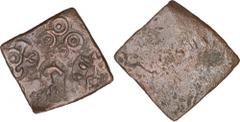 Coins Of INDIA Ancient India City State Extremely Rare Copper Karshapana Coin of City State of Suktimati. City State of Suktimati (100 BC), Punch-Marked Copper Karshapana, Obv:four distinct punches of