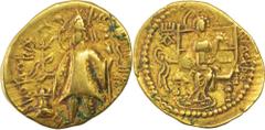 Rare Gold Dinar Coin of Kanishka II of Kushan Dynasty. Coins Of INDIA Ancient India Kushan Dynasty 09. Kanishka II (230-240 AD) Gold Dinara ;Kushan Dynasty, Kanishka II(230-240 AD),Gold Dinar, Obv:cro