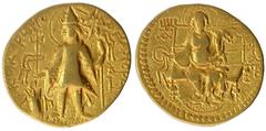 Rare Gold Dinar Coin of Kanishka II of Kushan Dynasty. Ancient India Kushan Dynasty 09. Kanishka II (230-240 AD) Gold Dinara ;Kushan Dynasty, Kanishka II(230-240 AD),Gold Dinar, Obv:crowned, diademed 