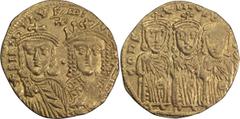 Byzantine Constantine VI and Irene with Leo III-IV and Constantine V. Solidus; Constantine VI and Irene with Leo III-IV and Constantine V; 780-797 AD. Constantinople, c. 790-92 AD, Solidus, 4.38g. Sea