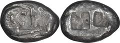Ancient Greek Lydia, Croesus. ; Lydia, Croesus; 560-546 BC. Heavy Stater, 10.38g. Berk-19. Obv: Forepart of roaring lion r. confronting forepart of bull l. Rx: Two incuse punch marks.Beautifully cente