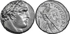 Ancient Greek Shekel of Tyre. Shekel; Shekel of Tyre; Year 159=33/4 CE, Shekel, 13.96g. RPC-4663. Obv: Laureate head of Melqart r. Rx: TYPOY IEPAS - [??? ASY?O?] Eagle with r. foot on [prow] and palm 