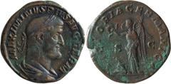 Roman Imperial Maximinus I Thrax. Sestertius; Maximinus I Thrax; 235-238 AD, Rome, 236-8 AD, Sestertius, 21.33g. BM-191, C-109 (8 Fr.), RIC-90. Obv: with GERM, third portrait with hooked nose and prot