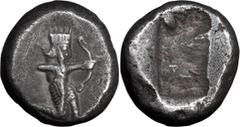 Ancient Greek Achaemenid Empire, Lydia, Sardes. 1/12 Siglos; Achaemenid Empire, Lydia, Sardes; Darius I-Xerxes I, c. 505-480 BC, Siglos, 5.32g. Sunrise-21; Carradice-Type II, pl. XI.12. Obv: The Great
