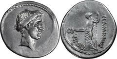 Imperatorial Julius Caesar. Denarius; Julius Caesar; Rome, L. Flaminius Chilo IIIIVIR, 43 BC, Denarius, 3.46g. Cr-485/1; Syd-1089 (R5); C-26 (15 Fr.); Sear, Imperators-113. Obv: Wreathed head of Caesa