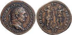 Roman Imperial Struck Paduan sestertius of Vitellius. Sestertius; Struck Paduan sestertius of Vitellius; 69 AD, Sestertius, 24.49g. Klawans, Imitations, p. 58 (same dies). Obv: A VITELLIVS GERMANICVS 