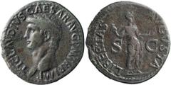 Roman Imperial Claudius I. 40-as; Claudius I; 41-54 AD, Rome, 41-2 AD, As, 10.16g. BM-145, pl. 35.3. Obv: TI CLAVDIVS CAESAR AVG P M TR P IMP Head bare l. Rx: LIBERTAS - AVGVSTA around, S - C across f
