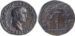 Roman Imperial Galba. Dupondius; Galba; 68-69 AD, Rome, Dupondius, 15.15g. Cf. BM-153 (obv. legend var.). Obv: SER GALBA IMP CAESAR AVG P M TR P Head laureate r. Rx: S - C across field, Legionary eagl