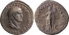 Roman Imperial Galba. 40-as; Galba; 68-69 AD, Rome, As, 8.74g. Kraay-Dies Aiii / Pii (new combination). Obv: SER SVLPI GALBA IMP CAESAR AVG P M TR P Bust draped r. on globe, head bare. Rx: AEQVITAS - 