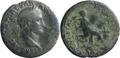 Roman Imperial Galba with Securitas reverse of Nero. Dupondius; Galba with Securitas reverse of Nero; 68-69 AD, Lugdunum, Dupondius, 12.62g. Not in standard references. Obv: SER GALBA IMP CAESAR - AVG