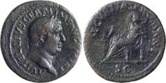 Roman Imperial Vitellius. 40-as; Vitellius; 69 AD, Rome, As, 12.22g. RIC-175 corr. (R3), C-83 (priv. coll., 50 Fr.). Obv: A VITELLIVS GERM IMP - AVG P M TR P Head laureate r. Rx: SECVRITAS - P [RO]MAN