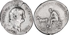 Roman Imperial Vespasian. Denarius; Vespasian; 69-79 AD, Rome, 77-78 AD, Denarius, 3.19g. RIC-978 (R3, pl. 12: this coin). Obv: IMP CAESAR - VESPASIANVS AVG Head laureate r. Rx: Goatherd seated l. mil