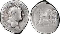 Roman Imperial Titus as Caesar. Denarius; Titus as Caesar; 70-79 AD, Rome, 72-3 AD, Denarius, 3.06g. BM (2nd ed.)-85A, C-394 (10 Fr.), RIC-371 (R2), Hendin-6513 (RR). Obv: T CAES IMP VES - P PON [TR P
