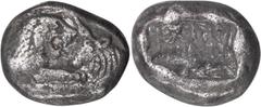 Ancient Greek Lydia, Croesus. 1/6 Stater; Lydia, Croesus; c. 561-546 BC, 1/6 Stater, 1.66g. Berk-25. Obv: Confronted foreparts of lion and bull. Rx: Two-part incuse. First bimetallic series. Ex Roma E