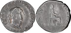 Roman Imperial Vitellius. Denarius; Vitellius; 69 AD, Rome, Denarius, 3.34g. BM-34, Paris-71, C-72, RIC-107. Obv: A VITELLIVS GERM IMP AVG TR P Head laureate r. Rx: PONT - MAXIM Vesta, veiled, seated 