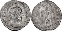 Roman Imperial Macrinus. Denarius; Macrinus; 217-218 AD, Rome, Denarius, 2.87g. BM-68, C-33, RIC-73. Obv: IMP C M OPEL SEV MACRINVS AVG Bust laureate, cuirassed r., seen from front, beard long. Rx: IO
