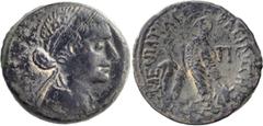 Ancient Greek Ptolemaic, Cleopatra VII. AE 11 "Antoninianus"; Ptolemaic, Cleopatra VII; Alexandria, c. 50-40 BC, 80 Drachmae, 16.90g. SNG Cop-421, Svoronos-1871-2. Obv: Diademed and draped bust of Cle