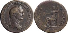 Roman Imperial Vespasian, Another Reverse Die of Galba. Sestertius; Vespasian, Another Reverse Die of Galba; 69-79 AD, Rome, 71 AD, Sestertius, 26.55g. RIC-111 (R2). Obv: IMP CAESAR VESPASIANVS AVG P 