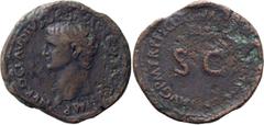 Roman Imperial Nero Claudius Drusus. Sestertius; Nero Claudius Drusus; Died 9 BC, Rome, Restored by Titus, 80-81 SD, Sestertius, 24.20g. RIC-416 (R), pl. 110 (same dies); C-10 (Dupré, 100 Fr.). Obv: N