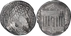 Ancient Greek Numidia, Juba I. Denarius; Numidia, Juba I; 60-46 BC, Denarius, 3.85g. Sear-6607 with photo (same obv. die). Obv: Bust of Juba r., with pointed beard and hair in formal curls; scepter ov