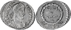 Roman Imperial Julian II. Siliqua; Julian II; 360-363 AD, Lugdunum, 360-1, with Constantius II, Siliqua, 1.84g. RIC-218 (C5), RSC-163ta, Bastien-261 (63 spec.). Obv: FL CL IVLIA - NVS P P AVG Unbearde
