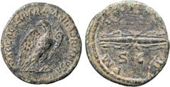 Roman Imperial Hadrian. Semis; Hadrian; 117-138 AD, Rome, c. 121-3 AD, Semis, 3.16g. BM-1279, Strack-579 (7 spec.), C-1167 (5 Fr.), RIC-624 (C). Obv: IMP CAESAR TRAIAN HADRIANVS AVG Eagle standing r.,