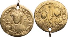 Byzantine Michael III "the Drunkard", with Theodora and Thecla. 842-867 AD. Solidus; Michael III "the Drunkard", with Theodora and Thecla. 842-867 AD; Constantinople, 842-850 AD, Solidus, 3.84g. Berk-