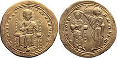 Byzantine Romanus III. AR Histamenon Nomisma; Romanus III; Constantinople, 1028-1034, Histamenon Nomisma, 4.40g. Berk-295. Obv: +IhS XIS REX - REGNANTIhm Christ enthroned facing, wearing nimbus marked