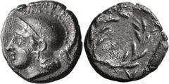Ancient Greek Aeolis, Elaea. Alexandria Diobol; Aeolis, Elaea; c. 460-400 BC, Diobol, 1.19g. SNG Aul-7679, SNG Cop-165, SNG Delepierre-2554, Babelon, Traité-pl. CLVII, 33. Obv: Head of Athena l.; Rx: 