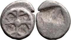 Ancient Greek Attica, Athens Obol. ; Attica, Athens Obol; c. 545-515 BC, Obol, 0.60g. Seltman pl. 4, SNG Cop-8. Obv: Four-spoked wheel. Rx: Irregular incuse. Ex Salton Collection, with ticket.This the