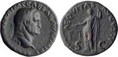 Roman Imperial Galba. 40-as; Galba; 68-69 AD, Rome, As, 10.45g. Kraay-387 (Dies Ai / Pii). Obv: SER SVLPI GALBA IMP CAESAR AVG P M TR P Bust draped r. on globe, head bare. Rx: AEQVITAS - AVGVSTI aroun