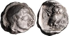 Ancient Greek Attica, Athens. Tetradrachm; Attica, Athens; 495 BC, Tetradrachm, 16.87g. So called "Civic Mint", Seltman-370 p. 240,, same die as p. 311. Only One recorded, Svoronos pl. 5, 25, these di