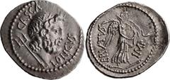Imperatorial Brutus, with P. Servilius Casca Longus, moneyer. Denarius; Brutus, with P. Servilius Casca Longus, moneyer; 43-42 BC, mint moving with Brutus, Denarius, 3.82g. Cr-507/2, Sear Imperators-2